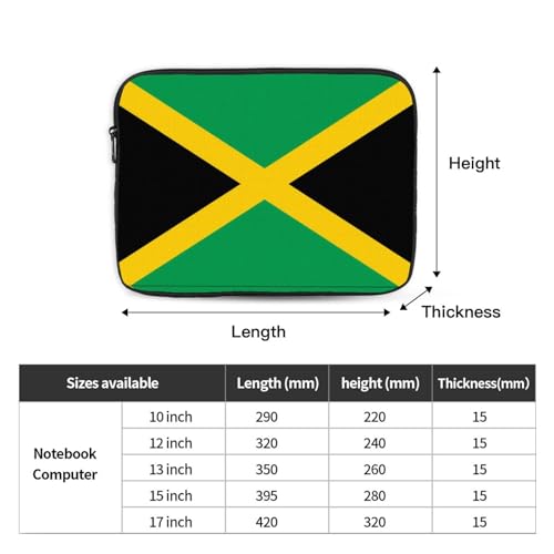 Flag Of Jamaica Laptop Sleeve Case 17 Inch Suitable For Notebook Computer Tablet Traveling Carrying Simple Case4