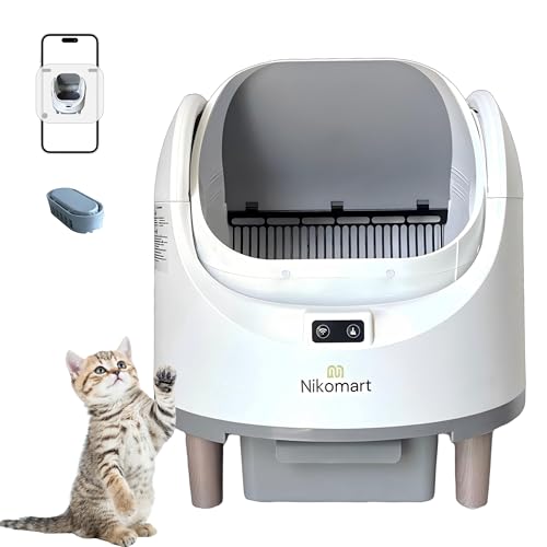 Nikomart Open-Top Automatic Litter Box, New White Design with App