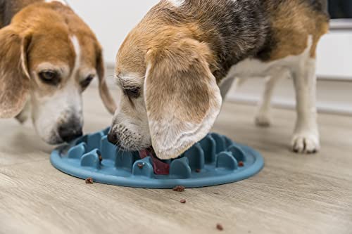 TRIXIE Slow Feeding Anti Schling Matte Pillars, TPE, Ø 35 cm, Blau - 25038