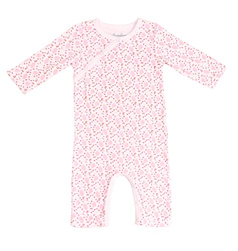 Baby Newborn Girl Organic Cotton Romper Pajama Long Sleeve Onesie Jumpsuit Lemons (Pink Lemons, 9-12 Months)
