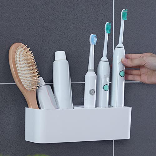 Generic Suporte de escova de para banheiro, suporte de parede combinado para penteadeira, com divisó