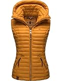 LOOK: Modische ärmellose Damen Steppweste mit abnehmbarer Kapuze von Navahoo - perfekt für die Übergangszeit (Frühling / Herbst)