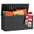KFY 75 Gallon Waterproof Resin Deck Box, UV Resistant Outdoor Storage for Garden, Patio, Porch, Delivery, Striped Black