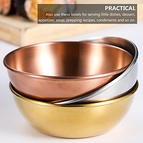 Doitool 4Pcs Stainless Steel Sauce Dishes Round Sushi Dipping Bowls,Sushi Dipping Sauce Dishes Seasoning Dish Saucer Bowl Mini Appetizer Plate (Rose Gold,3.14X3.14X0.98Inch) #TOP3