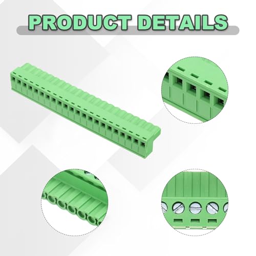 Bloque de terminales de 5,08 mm conector macho tipo enchufable de 22 pines 4