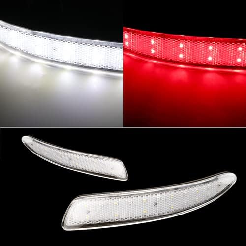 Pair 48-SMD LED Rear Bumper Reflector Brake Stop Light Compatible with 2007-2010 BMW E70 X5 & Compatible with 2011-2013 BMW X5, 2012 (Smoke Lens)