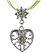 Produktbild Trachtenkette Herz & Edelweiss mit glänzenden Strasssteinen - Trachten Kette Schmuck in div Farben - perfekt für Dirndl, Lederhose und Trachtenbluse (Grün)