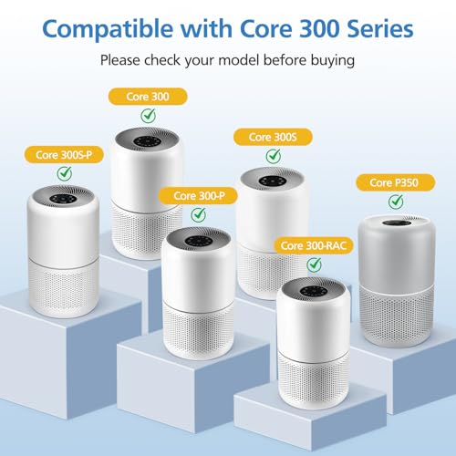 Core 300 Toxin Absorber Replacement Filter for LEVOIT Core 300/ Core 300S/ Core 300-P/Core 300S-P/Core P350 Air Purifi-ers, 3-IN-1 HEPA Filter, Compared to Part# Core 300-RF, Green (2 Pack)