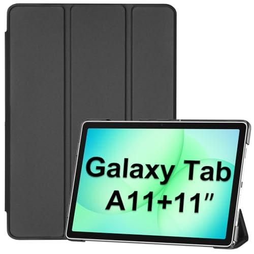 ProCase Hülle für Samsung Galaxy Tab A11+ 2025 (SM-X230)/Tab A9+ 11 Zoll (SM-X210), Dreifache Schutzhülle Case für 11" Galaxy Tab A11 Plus/Tab A9 Plus, Dünn Leicht Smart Cover -Schwarz