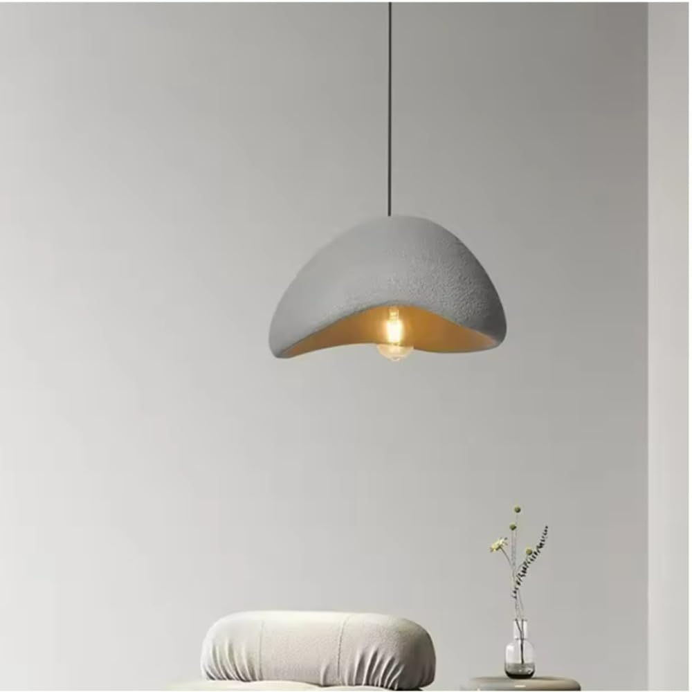 SXWNBIFH Nordic Pendant Light for Living Dining Room Hotel Cafe Villa Simple Modern Wabi Sabi Chandelier Hanging Lamp Unique Home Decor (A Grey L40cm 1PCS)
