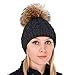Produktbild FOX FASHION Graphite Strickmütze mit Pelz Bommel aus Finnraccoon Beanie Waschbär Wolle Mütze Bommelmütze Fell Echtfell Echtpelz Finn Raccoon Waschbärfell