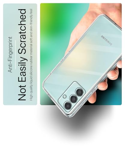 Image of WOW IMAGINE Crystal Clear Transparent Back Case Cover for Samsung Galaxy M55 5G | M55s 5G | F55 5G | Full Device & Camera Protection Shockproof TPU | Flexible Silicone Back Cover Case - Transparent
