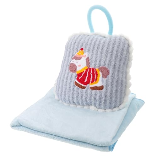 Hemobllo Coussin-Couverture Motif Cheval Bleu Peluche Doux 170 X 102 Cm pour Voyage, Siège Auto et Déco Nouvel an Chinois – Couverture Pliable et Oreiller...