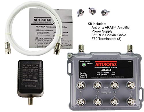 Antronix ARA8-4 8-Port Bi-Directional Cable TV, OTA, HDTV Amplifier Splitter Signal Booster