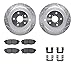 Dynamic Friction Company Rear Brake Rotors-Drilled and Slotted-Silver with 5000 Advanced Brake Pads includes Hardware 7512-13046
