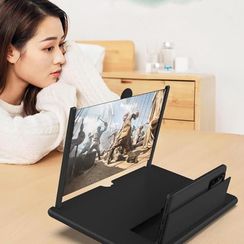 Screen Magnifier New Version, 2026 Mobile Phone Magnifier Screen with Stand Cellphone Holder, 10/12 Inch 3D HD Mobile Phone Amplifier for Watching Movies Videos, Supports All Smartphones (Red, 10'') - Image 3