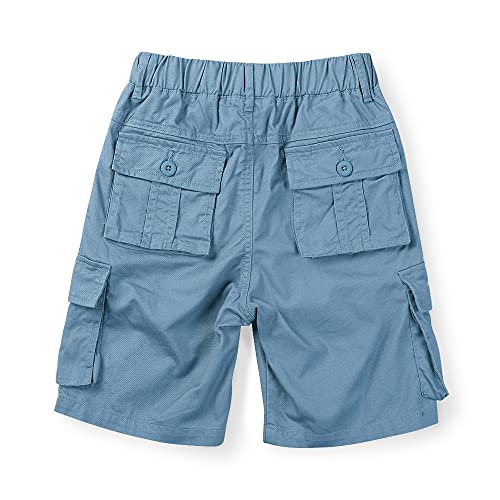 Mesinsefra Boys' Pull On Cargo Shorts Full Elastic Waist Casual Shorts With Multi Pockets Light Blue 160Cm #TOP1