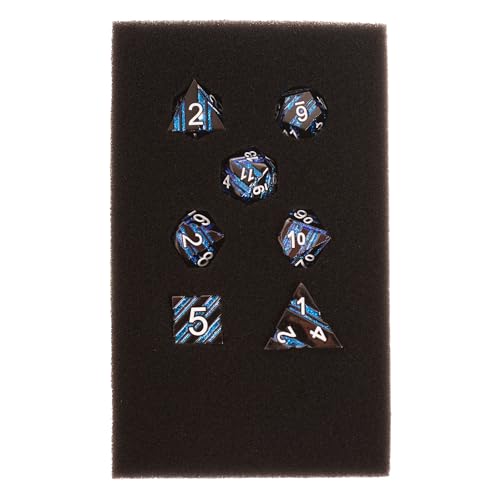 Epic Forge - Set of 7 Metal Dice - Black and Blue - Image 2