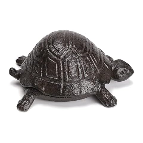 BRASSTAR Cast Iron Key Hider Turtle Key Box 4.4''(L) for Outdoor Garden Flowerpot Indoor Decoration Jewelry Trinkets Box for Key, Ear Studs, Ring, Paper Clip TQGJPT141 Cover