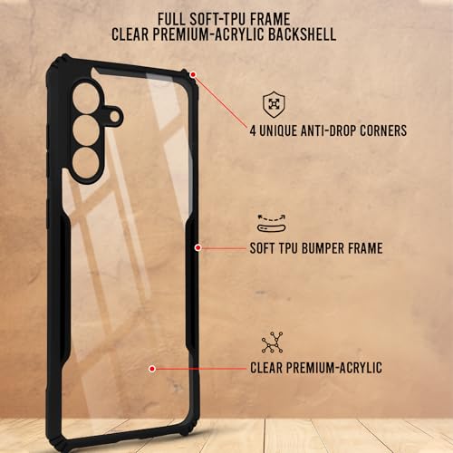 Image of Jkobi Back Cover Case for Samsung Galaxy A36 5G (Shockproof with Polycarbonate Clear Panel | Professional Black)