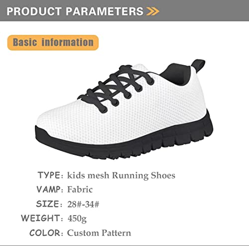Kids Running Shoe for Boys Girls, Lace-up Running Tennis Sneakers Knitted Mesh Sports Shoes for Little Kid/Big Kid2