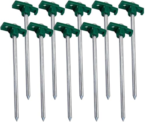 1Above 10pk Tent Pegs | Heavy Duty Storm Pegs | Super Sharp Tips | Galvanized Steel-Rust Proof | 25x2.4cm | Ideal for Tents, Gazebos & Awnings
