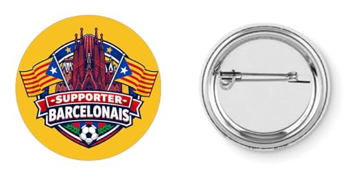 Badge broche pins SUPPORTER BARCELONAIS BARCELONE FOOTBALL CLUB EQUIPE petit cadeau de noël 37mm handmade cadeau humour FOOT