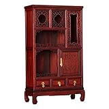 NWFashion Standing Chinese Rosewood Red Wooden Display Decorate Shelf Desktop (Cabinet)