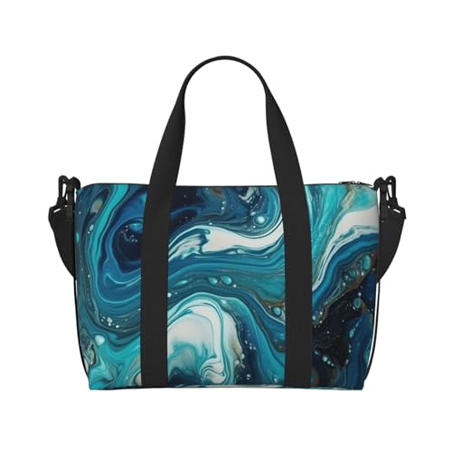 Travel Duffle Bag Marble Liquid Texture Weekender Overnight Bags Luggage Bag for Women Men Waterproof Sports Gym Bag Hand Bag with Shoulder Strap2