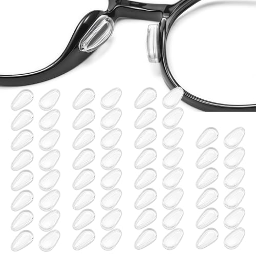 30 Paires Plaquettes Nasales en Silicone, 1mm Silicone Antidérapant Coussinets de Nez, Coussinets Nasaux Autocollant, pour Lunettes et Lunettes de Soleil, Absorbant les Chocs et Antidérapantes