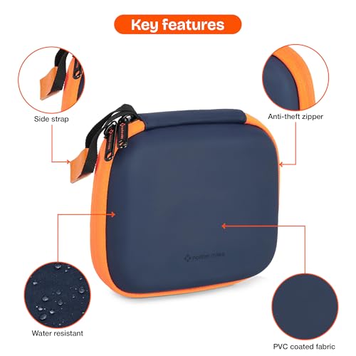 Image of Nasher Miles Compact Tech Kit Go | Durable Travel Organizer | Electronics Gadgets Storage Case for Adapters, Cables, Power Banks, Hard Disks & Accessories (Blue)