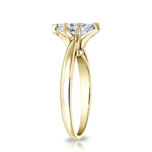 14k Yellow Gold Marquise Diamond Ring V-End Prong (1/4 cttw, H-I Color, I1-I2 Clarity), Size 4-93