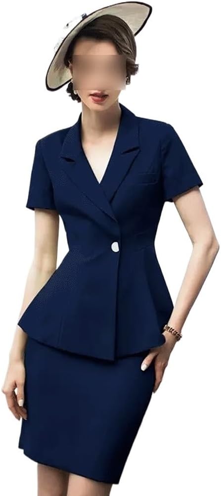 White-Collar Formal Wear Short-Sleeved Suit Dress Professional Women's Fashion Temperament