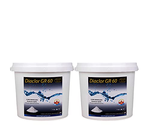 Pack 2 UDS - Cloro rápido para Piscinas DIACLOR GR 60 10 KG (2x5 KG) - Cloro granulado de disolución rápida