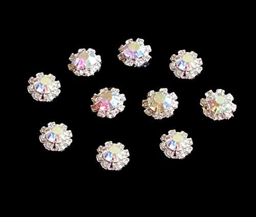 Syntego Round Rhinestone Diamante Crystal Embellishment 9 Diamantes With Large Center Diamante 12mm Really Sparkle (Emerald Green)