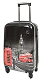 A1 FASHION GOODS 4 ruote bagagli rigido PC leggero valigie borse da viaggio Londra monumenti stampa, multicolore, Small Cabin Size 20', Hardside Bagaglio espandibile su ruote