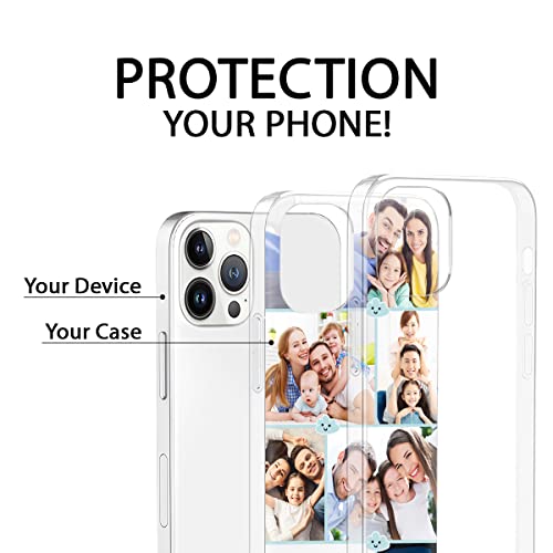 Robertsshop Personalized Multiple Picture Design Your Own Customized Phone Case Cover Photo Collage Xmas Friends Compatible With Iphone 8 X Xr 11 12 13 Pro Max Samsung Galaxy S20 S21, Transparent #TOP5