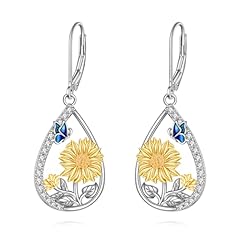 Sunflower Teardrop Dangle Earrings