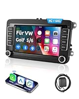 ESSGOO 4+64G Wireless CarPlay Androidd Auto Autoradio Für VW Caddy Golf MK5 6 Polo Passat Seat RCD330,Android 14 2 Din Bluetooth Radio mit 7 Zoll Touchscereen FM RDS GPS WiFi Navi