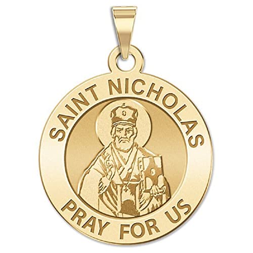 PicturesOnGold.com Saint Nicholas Religious Medal - in Sterling Silver and 10k or 14k White and Yellow Gold - Protection Jewelry Christian Gifts for Men & Women