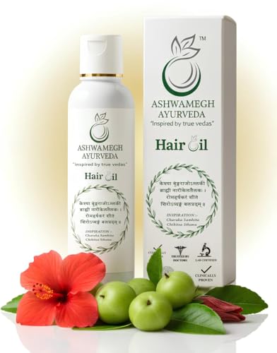 Ashwamegh Ayurvedic Hair Oil for Hair Fall Control & Hair Growth | Bhringraj, Ashwagandha & amlaa 9 Herbs | Natural Hair Oil for Men & Women | Anti Hairfall | 100ml