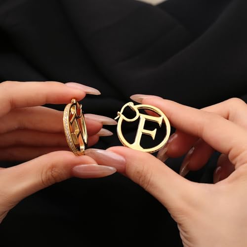 Elegant 18K Gold Your Style with these Chic Letter F Earrings - Choose Your Favorite Ear Stud for a Comfortable and Fashionable Fit, Perfect for Adding a Personal Touch to Your Casual Outfits4