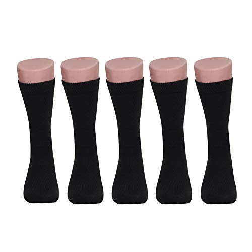 5 Pairs Non Skid Hospital, Yoga, Pilates, Gripper Slipper Socks Men's Or Women Mid Calf Size Xxl (Black) #TOP2