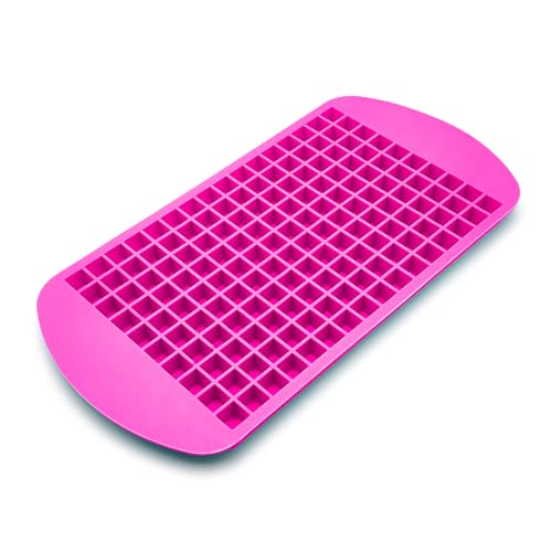 Stampo in Silicone 160 Mini Cubetti Ghiaccio 1 cm - Flessibile, Lavabile, Sicuro - Adatto per Caramelle, Gelatine, Praline di Cioccolato, Cucina, Bar, Feste (FUCSIA)