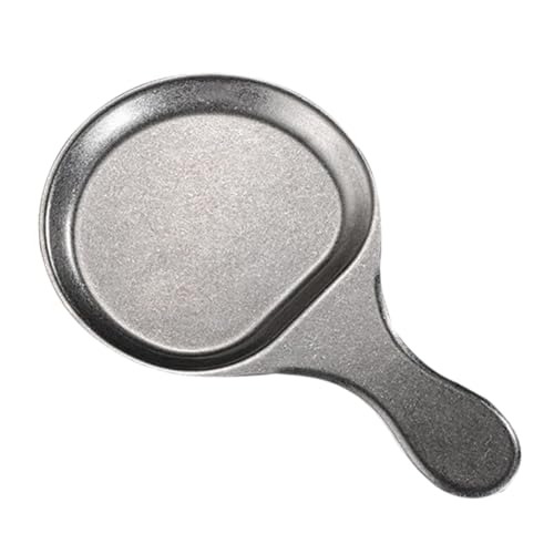 Cabilock Vintage Distressed Style Stainless Steel Plates Bbq Serving Griddle Handle Dinnerware for Family Parties