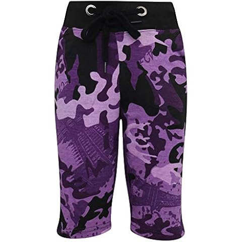 A2Z 4 Kids Pantalones cortos de algodón con estampado de camuflaje morado Cover