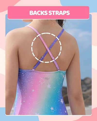 Image of Angel season Girls Swimsuits Kids Bathing Suit One Piece Swimwear with UPF 50+ Cute
