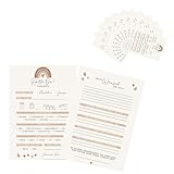 Babyparty Spiele Karten, Babyshower Spiele Karten zum Ausfüllen – Deko Baby Shower Party Spiel Jungen und Mädchen – 10 Tippkarten für die Gender Reveal Feier und Babyparty – Beidseitig Bedruckt