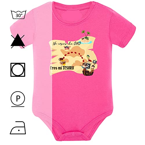 Body bébé manches courtes en coton rose vif ÊTES MI TESORO 12-18 mois