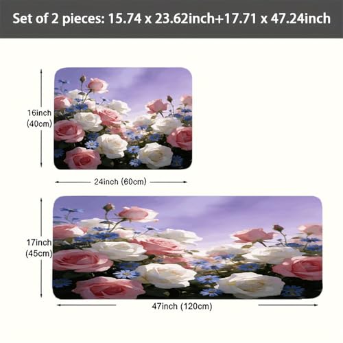 Tapetes de cocina antifatiga acolchados e impermeables para el hogar, pack de 2 6